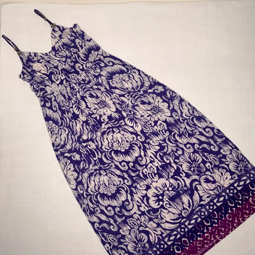 Purple White American Living 4 Maxi Dress - Picture 1 of 9